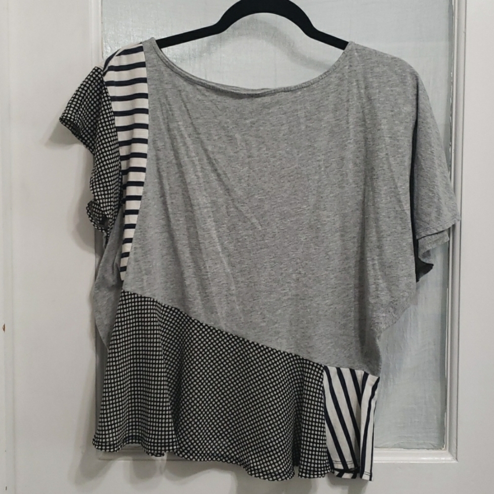 Uniqlo x Plumpynuts Mixed Media Asymmetric Top
